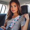 thumbnail image 2 of Uorisanigo Blue Sunflower Flannel Seatbelt Cushion Thick Plush Butterfly 2 Pack Universal Car Seat Belt Shoulder Strap Covers Soft and Comfortable Driving for Car Interior Accessorie, 2 of 7