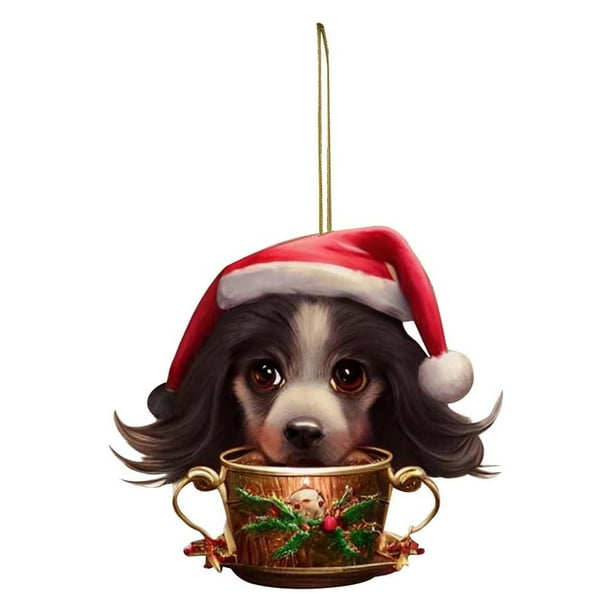 Colgante de Perro onlyliua Navidad Acrílico Plano