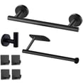 thumbnail image 2 of Juego De Accesorios Para Baño Toallero Soporte Para Papel Higiénico Montado En La Pared Negro SM SunniMix Estante de baño, 2 of 8