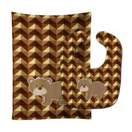 Bear Baby Bib & Burp Cloth