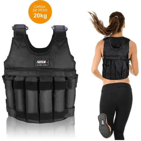 Tbest 50kg/110lbs Adjustable Weighted Vest, Men & Women Sports Workout Exercise Training Heavy Weight Vest Jacket with Shoulder Pads (Weights not