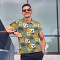 thumbnail image 3 of Kdxio Hawaiian Style Print Men's Short Sleeve Polo Shirt,Midweight Men's Shirt, 3 of 6