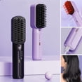 thumbnail image 1 of Peine alisador de cabello inalámbrico | Cepillo alisador cerámico portátil de iones negativos | 3 Ajustes de temperatura | Para todo tipo de cabello y barba | 2600mAh Recargable | Material PET | Uso, 1 of 2