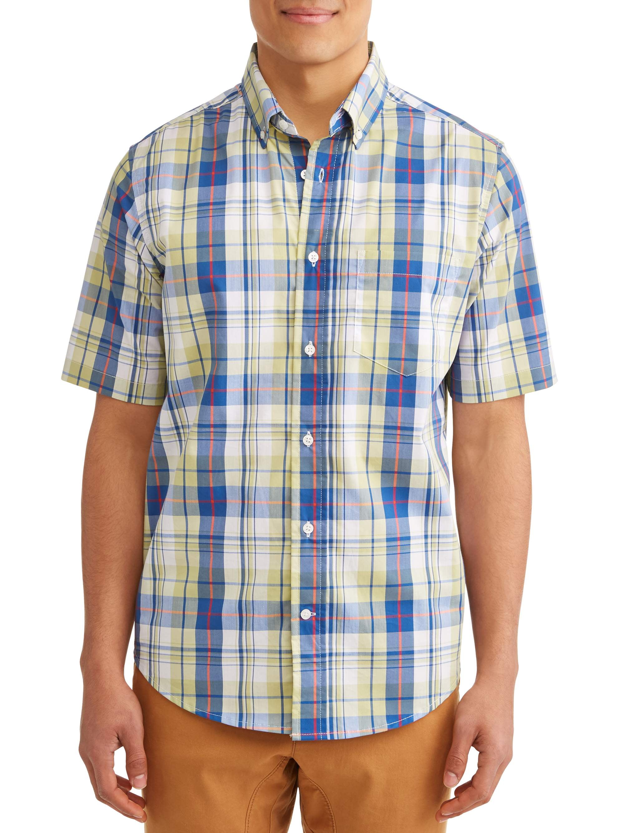 George Poplin Short Sleeve Shirt Up to 5XL - Walmart.com