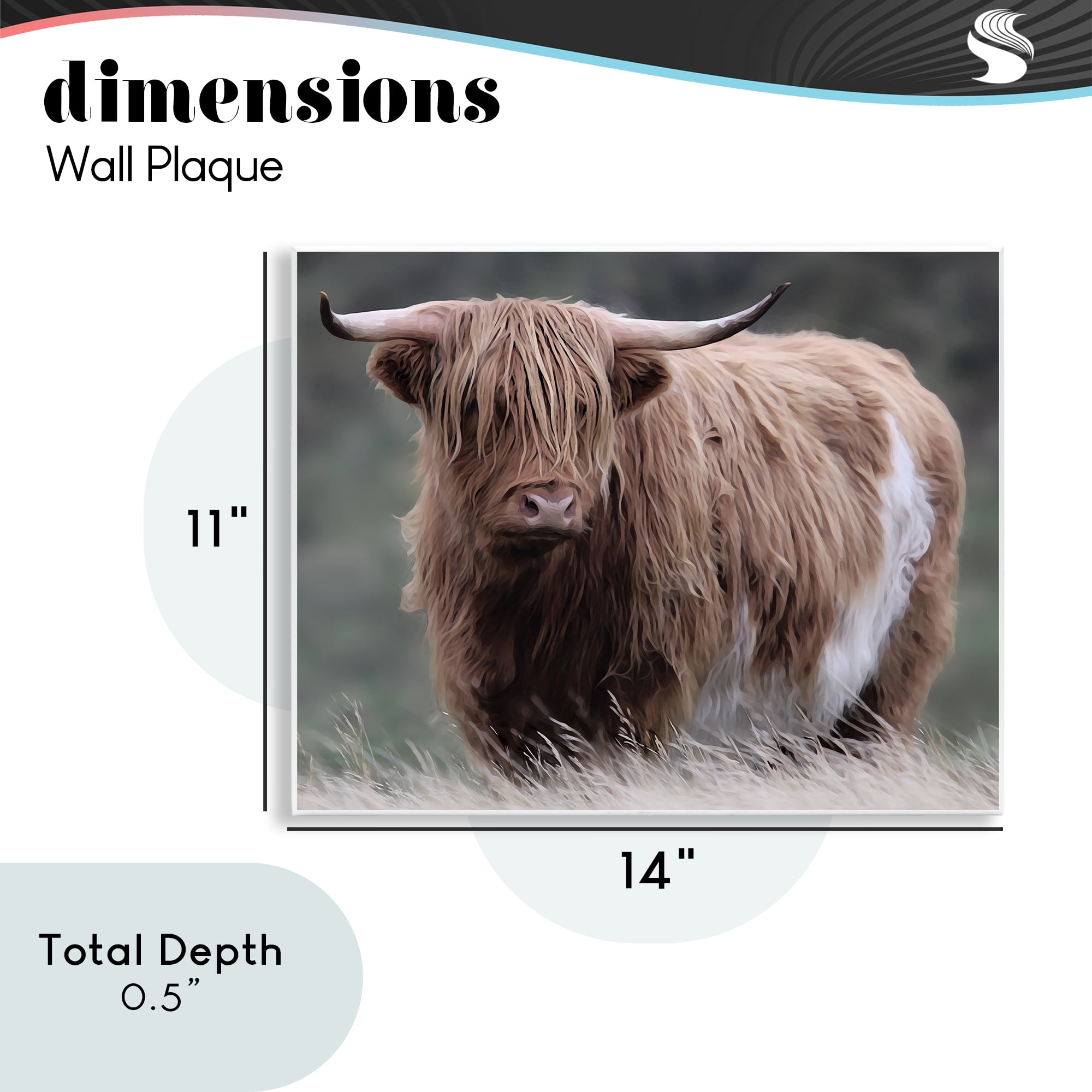 Stupell Industries Wandering Harry Highland Cattle Wall Plaque Art, design by Marcus Prime