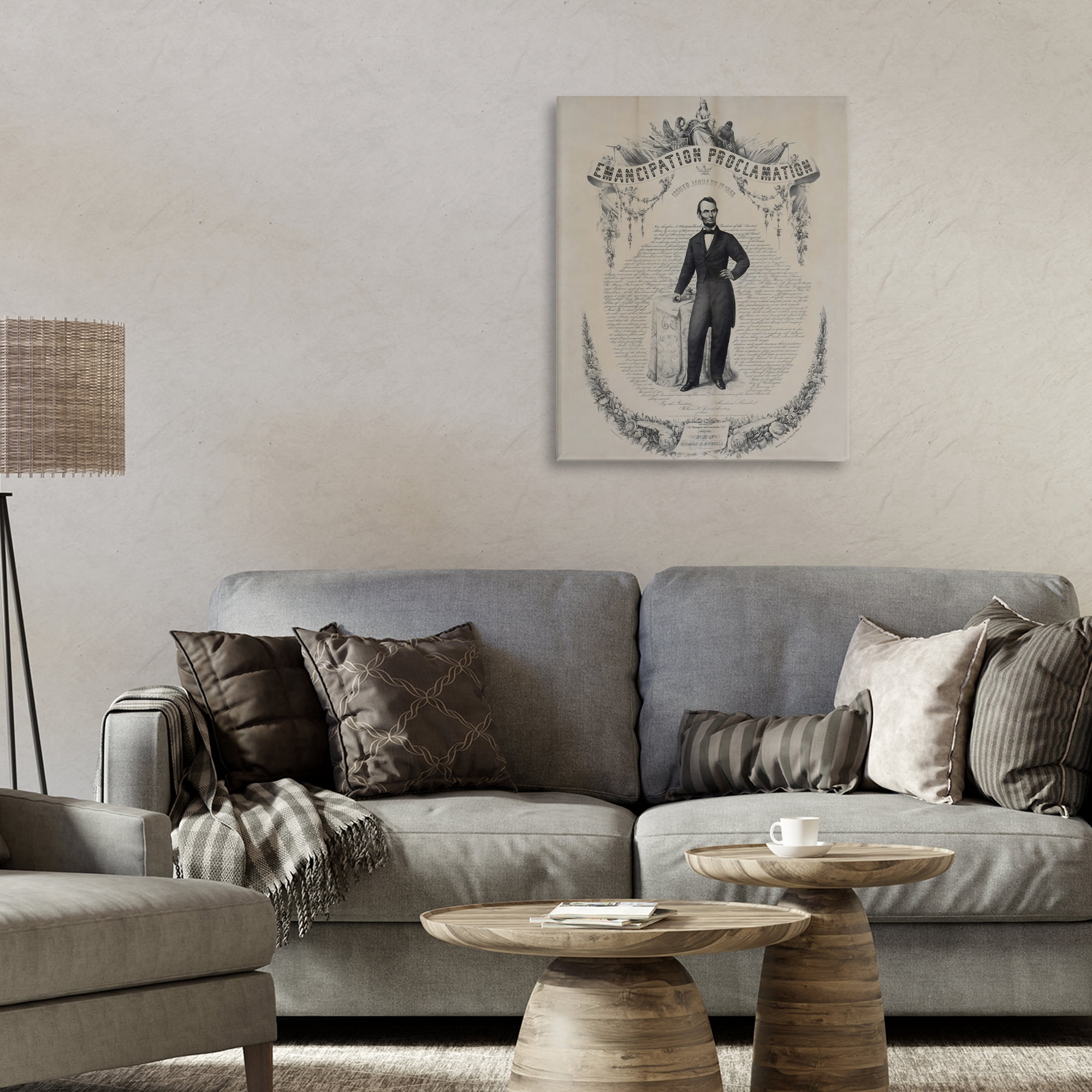 Stupell Industries Lincoln with Emancipation Proclamation Canvas Wall Art, design by Arlington Prints