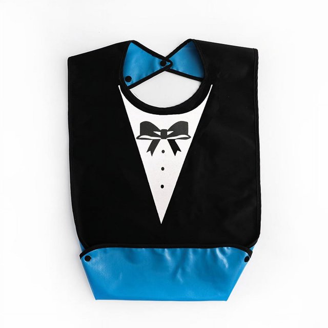 Bavoir Imperméable Anti-Fuite Adulte Résistant aux Taches Imprimé Serviette de Bave pour Personnes Âgées