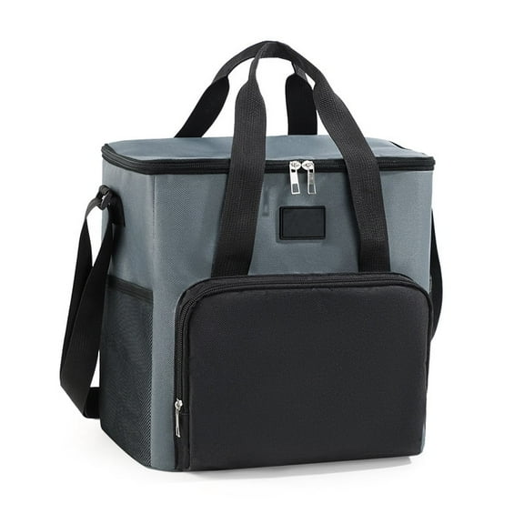 HEYMKGO 17L Insulated Lunch Bag Cooler with Shoulder Strap - Leakproof Square Thermal Tote for Work, Picnic, Travel, Heavy-Duty Oxford Fabric, Keeps Food & Drinks Cold