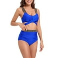 thumbnail image 3 of Elainilye Fashion Womens Bikini Swimsuits Two Piece Bathing Suit Swimwear Sexy Casual Bikini Set High Waisted Bikini Swimsuit,Blue, 3 of 7