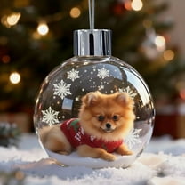 Christmas Dog Snow Globe Ornament - Festive Puppy Themed Decor, Charming Holiday Accent for Home Desks & Christmas Tree Decorations, B, 1pcs