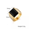 thumbnail image 3 of 18K Retro Gold Plated Black Agate Band Stainless Steel Men's Gift Ring Size 7-13, 3 of 8