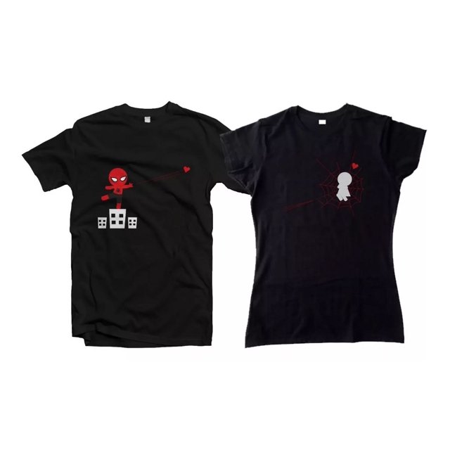 Playera Spiderman Spidey Parejas Novios Duo 2 Piezas