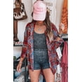 thumbnail image 5 of Women's Red Plaid Print Loose Vintage Shirt | [ZhiHiMeRi] | (US 4-6)S, 5 of 7