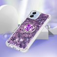 thumbnail image 5 of Glitter Clear Sparkly Bling Case for Samsung Galaxy A04E for Women Girls, Flowing Liquid Quicksand Cover with Diamond Ring Holder Case for Samsung Galaxy F04 /M04 /A04E  Purple, 5 of 7
