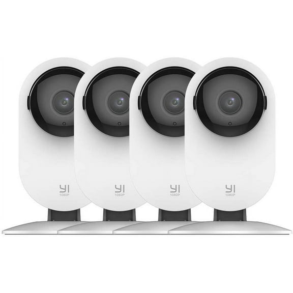 Yi Technology 1090p Indoor Home Security Camera with Night Vision and AI Detection, White (4 Pack)