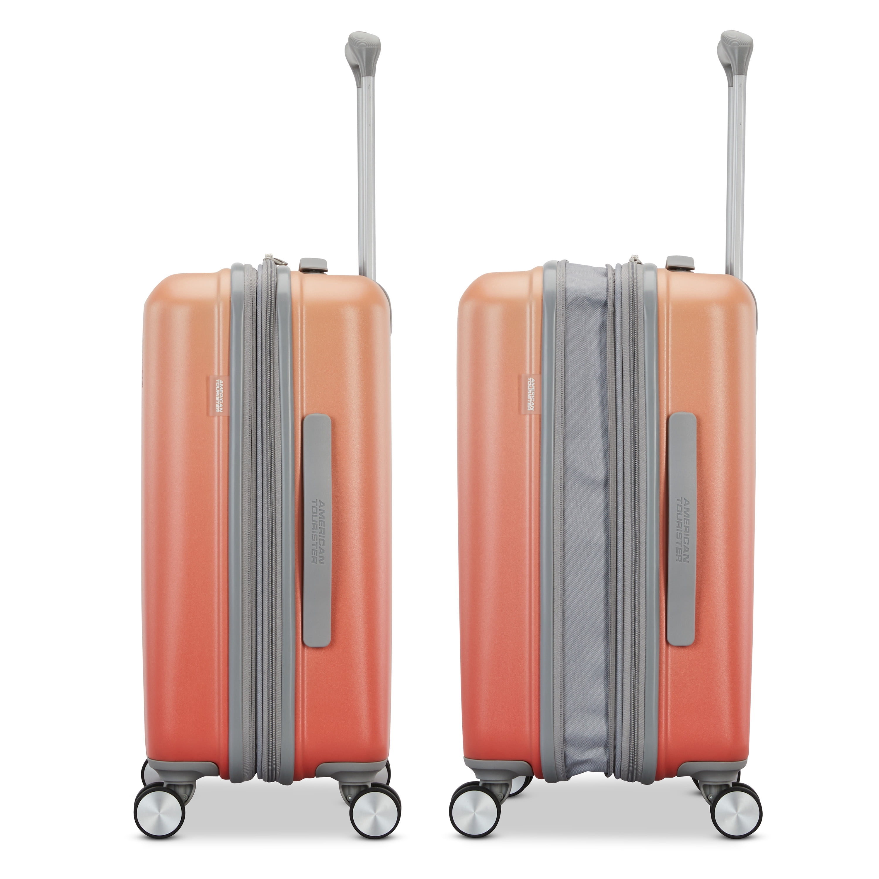American Tourister Moonlight II 28-inch Checked Luggage with Spinner Wheels - Ombre Peach