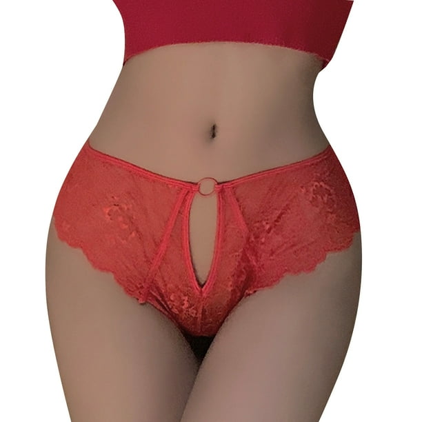 TOWED22 Underwear Thongs for Women Lingerie Set Lace Bra Thong Hot Women  Seductive Underwear Set Hollow Out Lace Lingerie Suit(Red) 