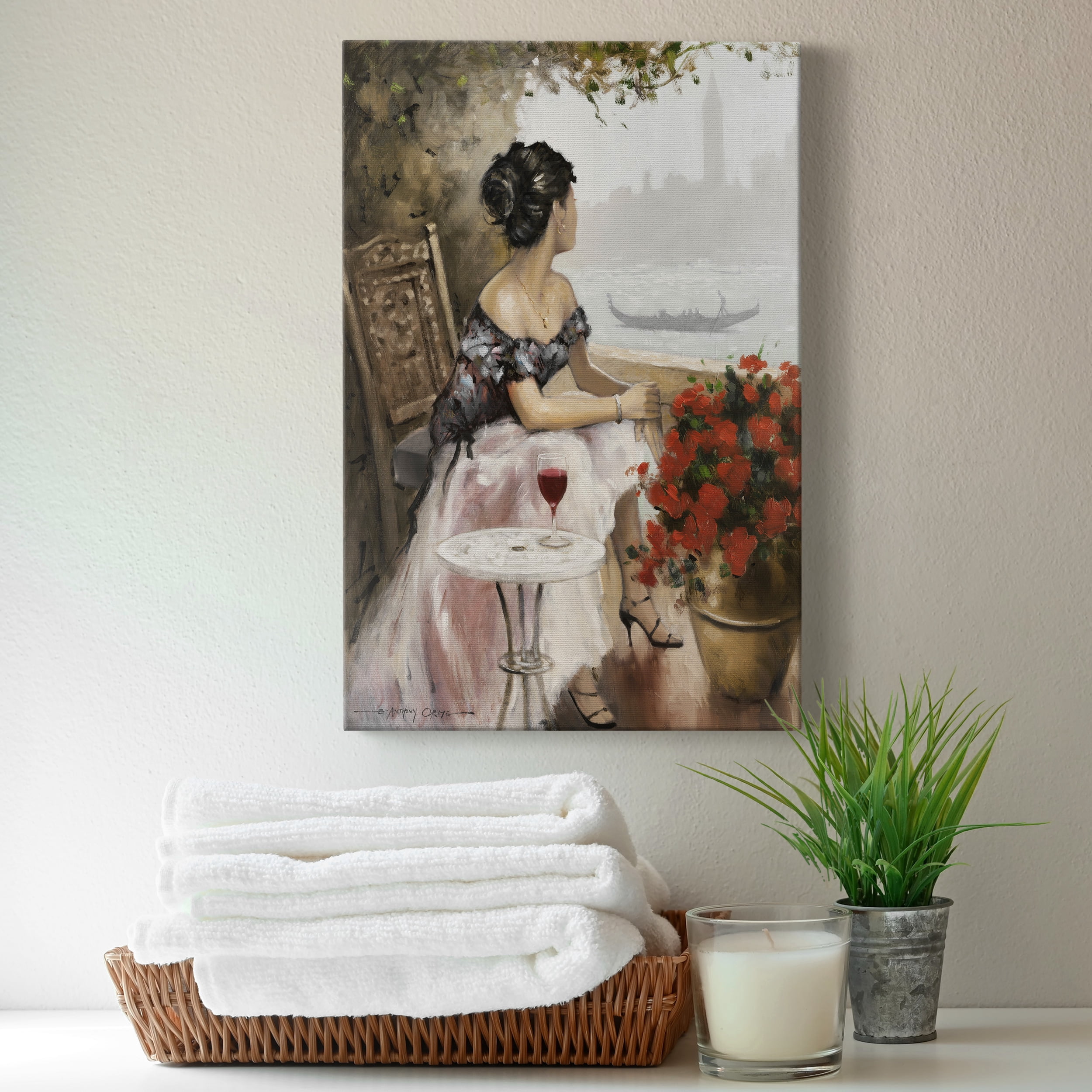 Afternoon On The Canal Premium Gallery Wrapped Canvas - Ready to Hang - 24 x 36