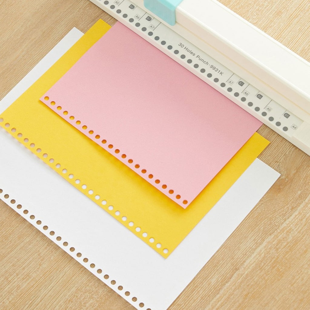Miiottaa 3 Sheets Paper Puncher, 30 Holes Punches, Punchersliding Hand Hold Long Reach Puncher Round 30 Holes Round Paper Punch