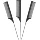 thumbnail image 1 of 3 Pack Salon Hair Comb Set - Pintail & Stainless Steel Handle, Anti-static & Heat Resistant Carbon Lift Teasing Combs for Home, 1 of 5