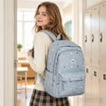 thumbnail image 5 of Teen Casual Polyester Star Print Backpack, Fashion Large Everyday Daypack, Coquette Bookbag for Campus Weekend Commute, 5 of 8
