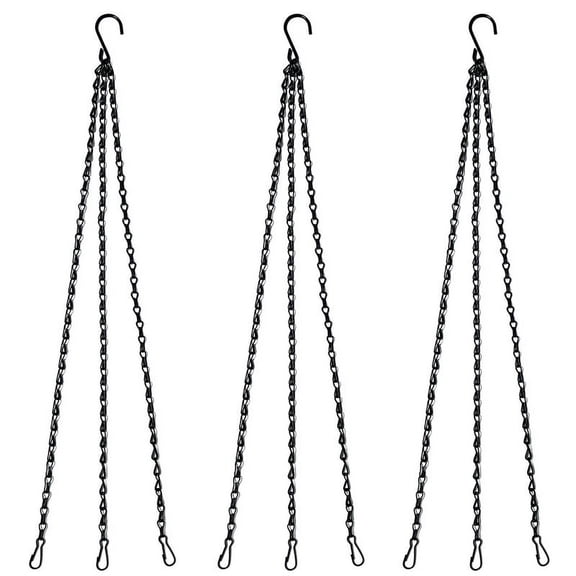 10Pcs Black Flower Plant Pot Basket Holder Hanging Chain with S-Shape Hooks for Home Garden Tools