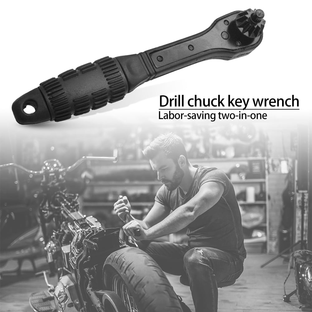 HEYLULU 2 in 1 Universal Hand Drill Ratchet Key Wrench Drill Chuck Spanner Handle Combo Grip Repair Tool