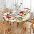 thumbnail image 3 of Pioneer Flower Floral Print Pattern Round Fitted Tablecloth with Elastic Edge,Dining Table Cover Waterproof,Outdoor Round Tablecloth for Camping,Dining,Indoor and Outdoor, 3 of 7