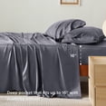 thumbnail image 4 of Juego de sábanas Bedsure King Size Cooling Rayon Bamboo, gris oscuro, 4 of 9