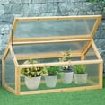 thumbnail image 2 of Outsunny Wooden Cold Frame Greenhouse Garden Portable Raised Planter with Openable Top for Indoor, Outdoor, Flowers, Vegetables, Plants, 35.5" x 20.5" x 19.5", Light Brown, 2 of 10
