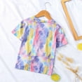 thumbnail image 3 of tarylea Baby Clothes Toddler Boys Girls Tie Dye Cotton Top Short Sleeve Shirts Crewneck Knot Front T Shirts Loose Fitted Tees, 3 of 8