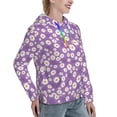 thumbnail image 6 of Fotbe Daisies Flowers Pattern Womens Long Sleeve Hoodie, Pullover Hooded Sweatshirt, Kangaroo Pocket Hoodie with Eye-catching Drawstrings-XX-Large, 6 of 7