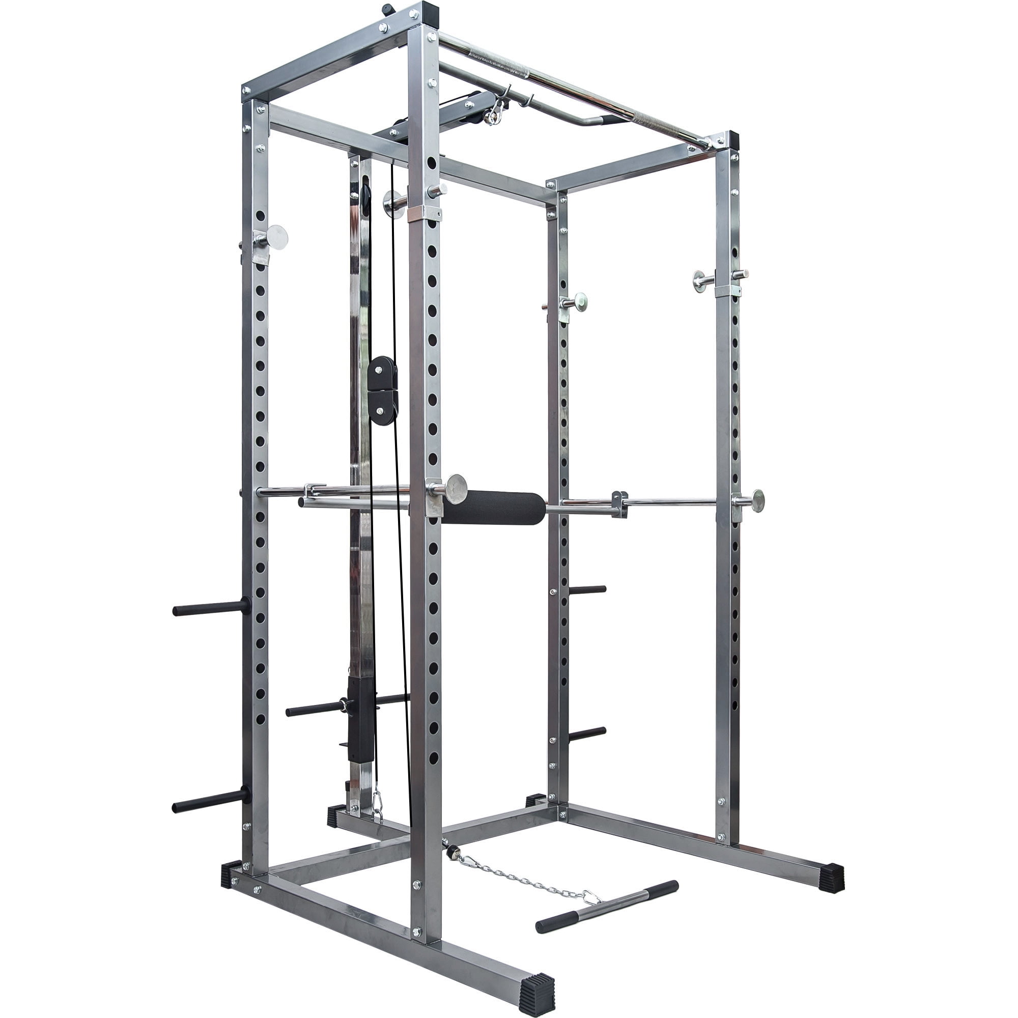 Power Rack Athletics Fitness Olympic Squat Cage with Lat Pull Attachment 