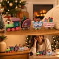 thumbnail image 6 of JHyouerji Christmas Train Figurine Festive Wooden Mini Holiday Tabletop Decor For Shelf Mantel Living Room Home Xmas Display Seasonal Accent, 6 of 7