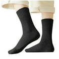 thumbnail image 2 of Mens Crew Socks Women's Winter Mid Tube Socks with Fleece for Warmth and Cold Protection Fleece Socks Light Socks Black One Size, 2 of 7
