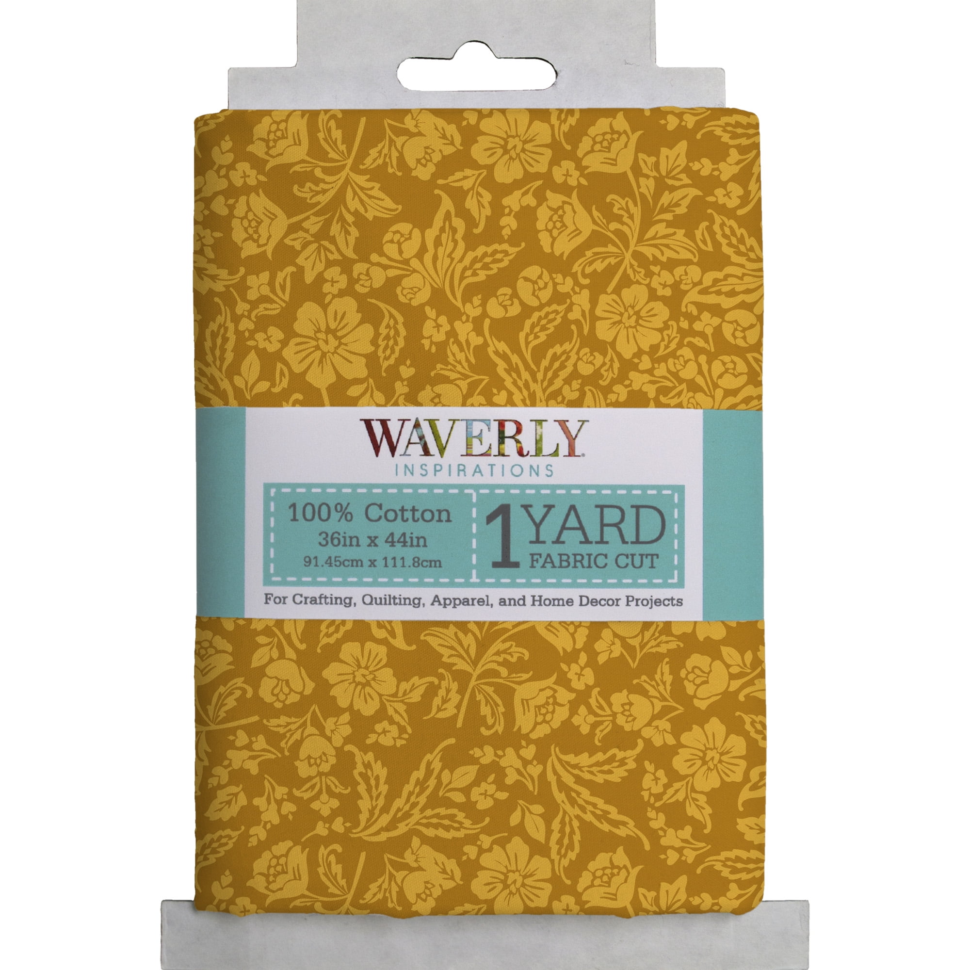 (2 pack) Waverly Inspirations 1 Yard 100% Cotton Paris Floral, Marigold, 44" Wide for Quilting & Sewing