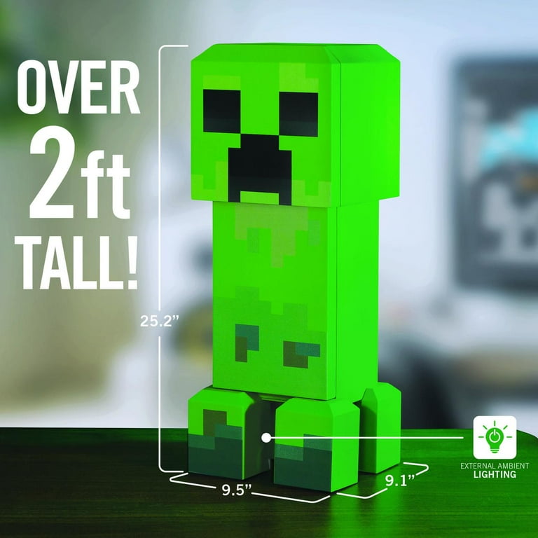 Minecraft Green Creeper Body 12 Can Mini Fridge 8L 2 Door Ambient Lighting  25.2 H 9.5 W 9.1 D