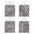 thumbnail image 2 of Fotbe Black White Stripes Porta Pañuelos Decorativo de Cuero, Caja Cuadrada Moderna para Pañuelos Faciales, Organizador y Dispensador 5x5x5'', 2 of 7