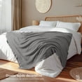 thumbnail image 2 of Manta Tejida Dreamlab, Frazada Decorativa para Pie de Cama o Sofá, Throw Blanket de Punto Grueso, Manta Elegante, Ligera y Acogedora, Color Gris Piedra, 2 of 5