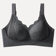 thumbnail image 2 of Women's Seamless Wireless Bra, Full Coverage Soft Support Bra, Breathable Lift & Adjustable Straps Design, Comfort Feel | VerBelle,Dark Gray 3XL, 2 of 4