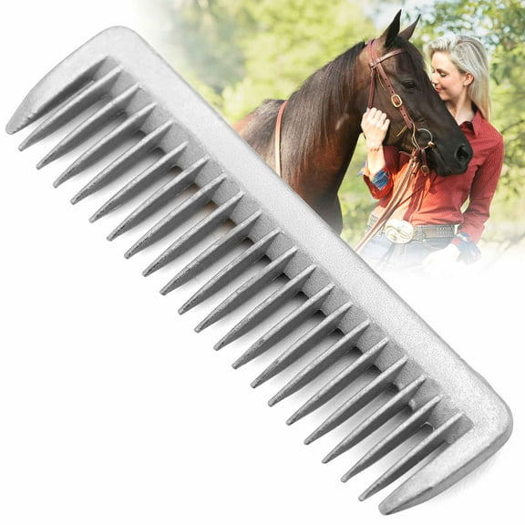 Jeffers Equine Aluminum Pulling Comb – Lightweight Mane & Tail Grooming Comb for Horses – Detangling, Thinning, Equestrian Grooming Tool for Barn, Travel, Show, Tack Kit, Horse Care, Gifts