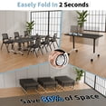 thumbnail image 4 of Folding Conference Table with Wheels, Rectangular Mobile Foldable Conference Room Table, Modular Meeting Training Table for Office, 4 of 5