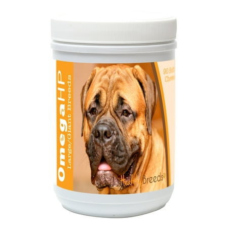 UPC: 0840235102939 | Healthy Breeds Bullmastiff Omega HP Fatty Acid Skin and Coat Support Soft Chews