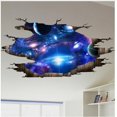 thumbnail image 4 of Jinsinto 1pc Blue Cosmic Galaxy Removable PVC 3D Wall Sticker Wall Decal, 4 of 5