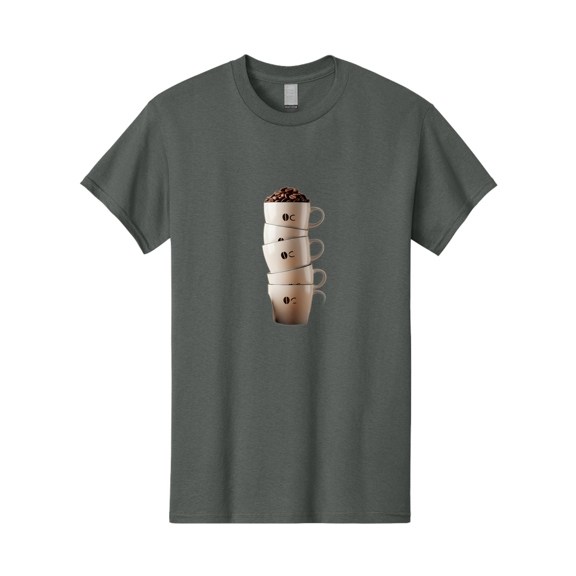 Coffee-Cups-3 Mens Graphic Tee, 100% Cotton, Casual Summer Wear