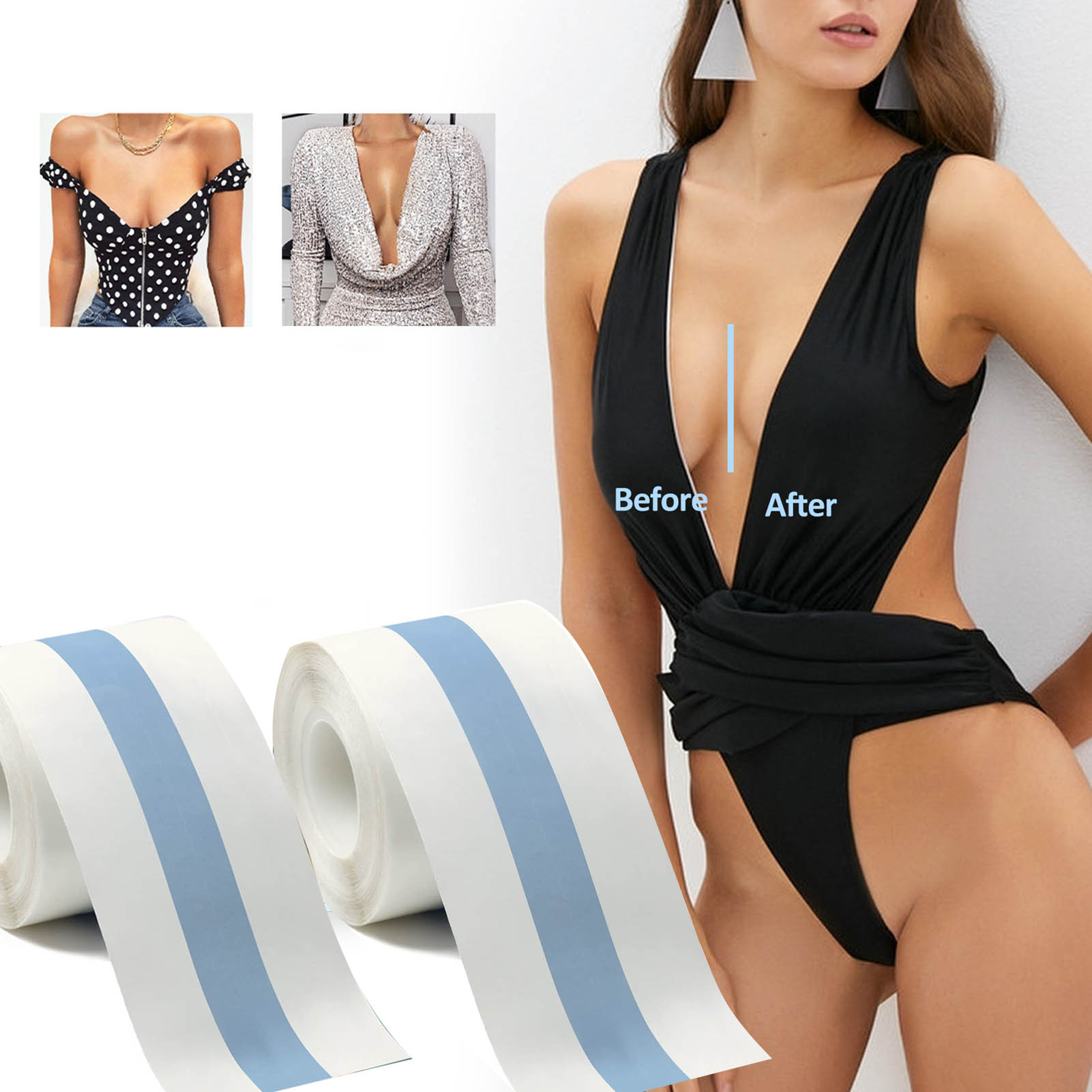 1 Roll Invisible Chest Stickers Wearable Portable Trendy Chest Lift