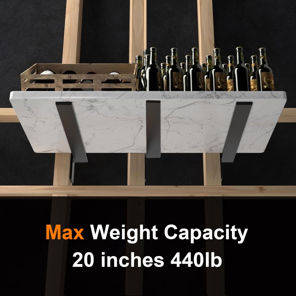 Kagrote Heavy Duty Steel Floating Shelves Brackets, 3-Piece Modern Corbels for Kitchen, Bathroom & Office Wall Shelving Support