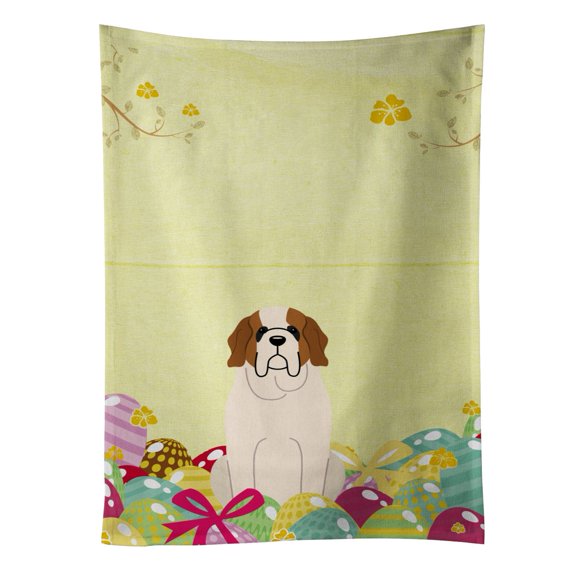 Carolines Treasures BB6035KTWL Easter Eggs Saint Bernard Kitchen Towel 15 X 28" multicolor