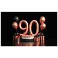 thumbnail image 1 of Metallic Rose Gold 90 Birthday Party Banner Background Decoration, Perfect for Photography Props, Birthday Celebrations, Party Decorations, Photo Booth Backdrops, and Memorable Events, 1 of 4