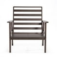 thumbnail image 5 of LeisureMod Walbrooke Modern 3-Piece Outdoor Set with Brown Aluminum Frame and Removable Cushions Loveseat and Armchairs for Patio and Backyard Garden, Navy Blue, 5 of 18